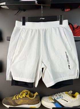 正品李宁休闲中性款运动短裤速干裤子训练男女款速干球裤 AAPR379