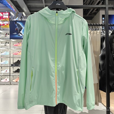 李宁UPF50+户外防晒衣男款雷军同款2025夏款薄荷绿单风衣AFDU163