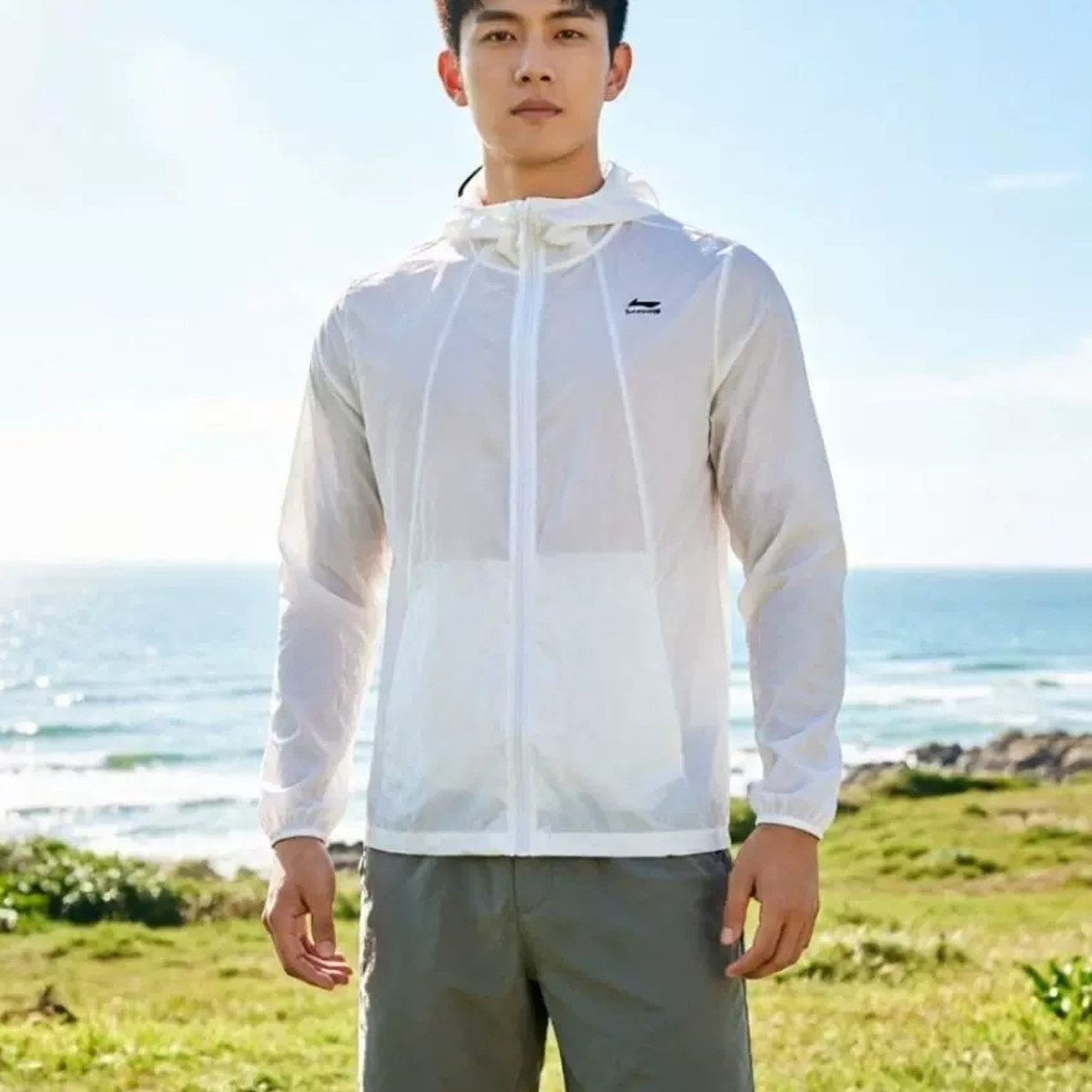 李宁防晒衣夏季男款跑步户外冰感舒适透气防晒运动风衣皮肤衣外套