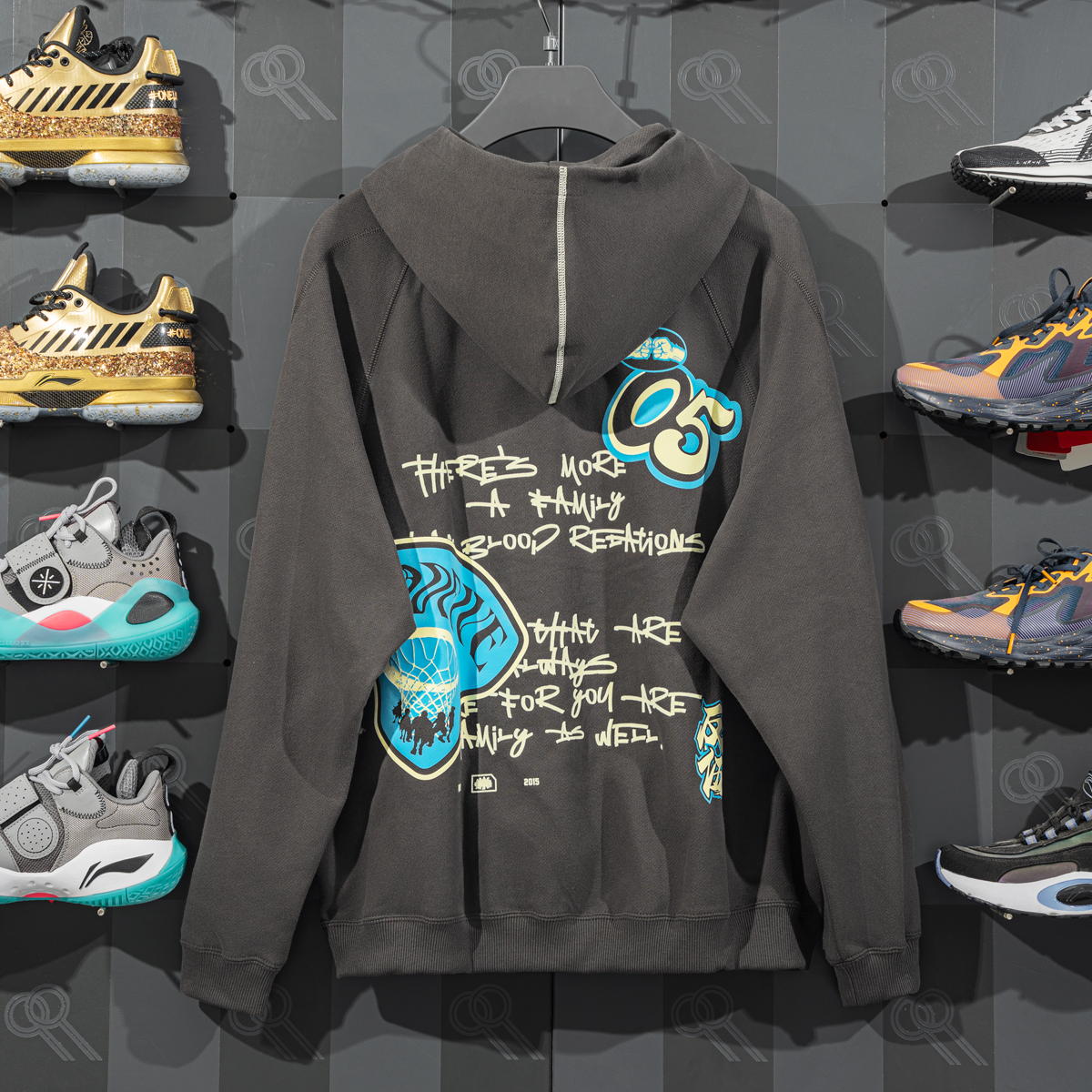 李宁反伍卫衣男女春季款连帽半拉链美式重磅休闲运动外套AWDU087