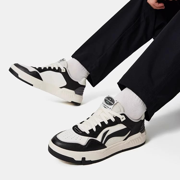 李宁COMMON 80s休闲鞋男2025新款舒适软弹板鞋低帮运动鞋 AGCU087