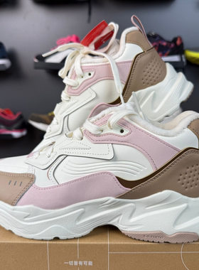 李宁LN DEFENDER加绒休闲鞋女秋冬新款保暖中帮回弹运动鞋AGCU536