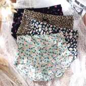 牛奶丝滑冰丝内裤 包臀三角裤 女纯棉裆高腰速干薄款 不卷边印花大码