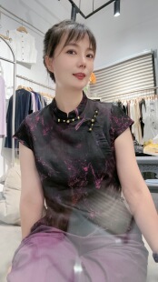 Courting夏新款新中式短款小蛮腰马夹背心百搭显瘦洋气潮262035-2