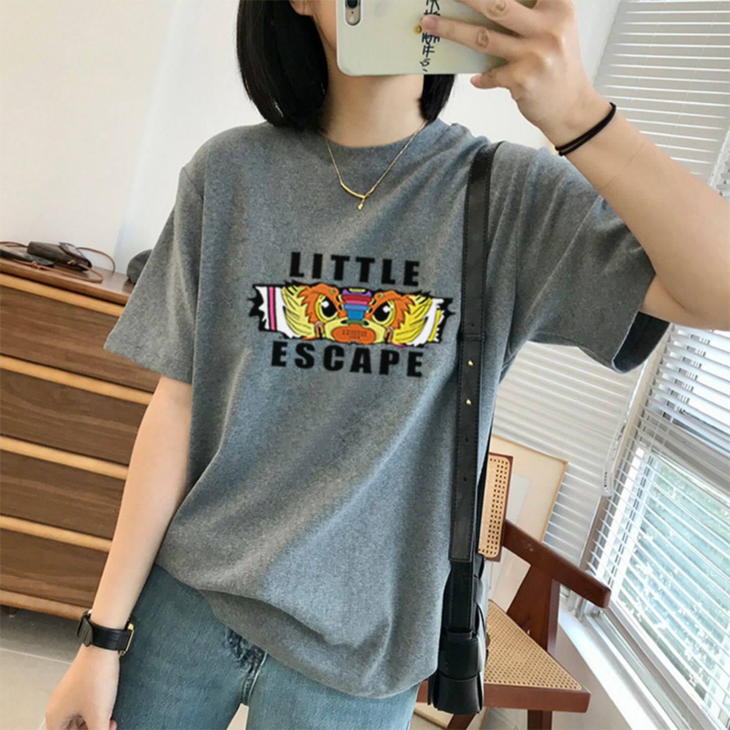 夏天纯棉短袖t恤女减龄基础款打底衫T恤衫百搭上衣夏季透气宽松