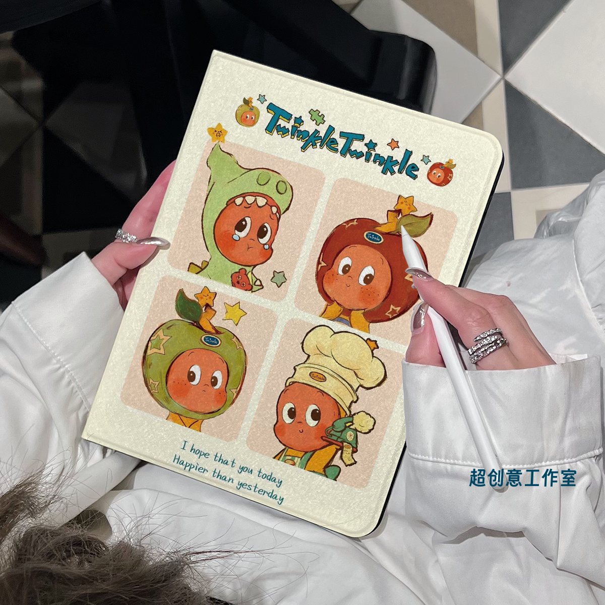 超创意书本式适用2025ipad11a16平板保护套10.9第10代2021款10.2寸air45翻盖mini67小星星pro11Air11软壳9.7