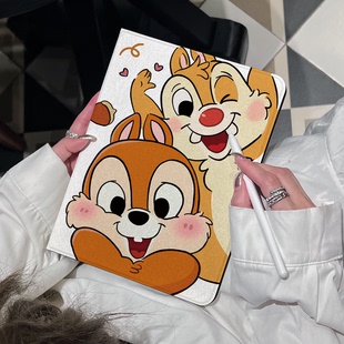 超创意书本式适用2025ipad11a16平板保护套10.9第10代2021款10.2寸air45翻盖mini67小松鼠pro11软壳9.7寸air2