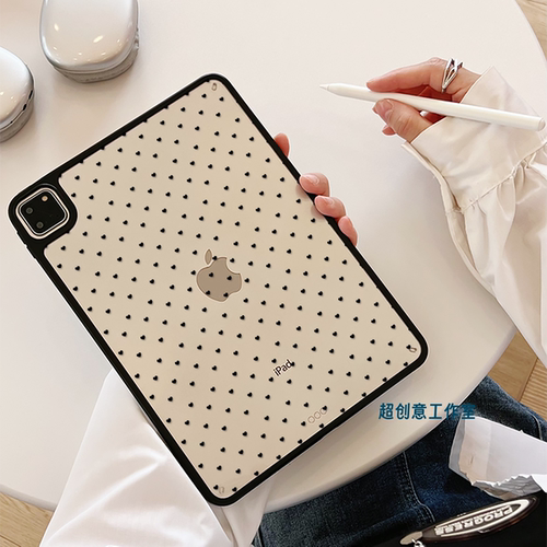 超创意适用无盖ipad11a16保护壳第10代小爱心9代10.2寸亚克力air45磁吸笔槽mini67平板pro11Air11硬壳5代9.7