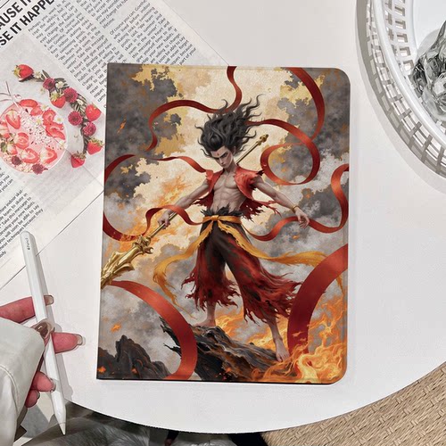 超创意书本式适用ipad11a16平板保护套2022第10代9代10.2寸air45翻盖mini67国漫那吒pro11Air11软壳6代9.7寸