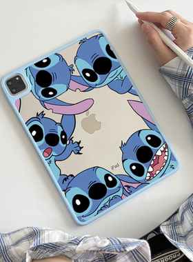 超创意适用无盖ipad11a16保护壳第10代亚克力air45全包mini67磁吸笔槽9代10.2寸史迪仔pro11Air11硬后壳9.7寸