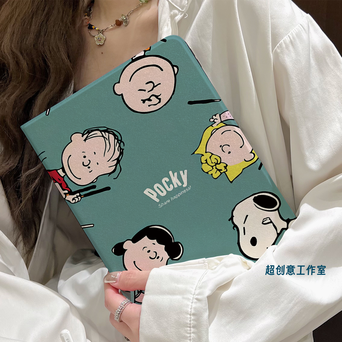 超创意书本式适用2025ipad11a16平板保护套10.9第10代2021款10.2寸air45翻盖mini67史努比pro11Air11软壳9.7