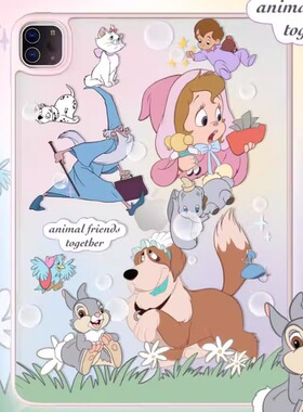 卡通超创意适用无盖ipad11A16保护壳第10代亚克力air45全包mini67磁吸笔槽10.2寸平板pro11Air11单面9.7可爱