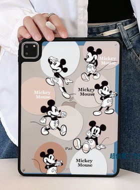超创意适用9代无盖ipad11a16保护壳10代小老鼠10.2寸亚克力air45mini76硬后壳pro11Air11磁吸笔槽2018款9.7寸