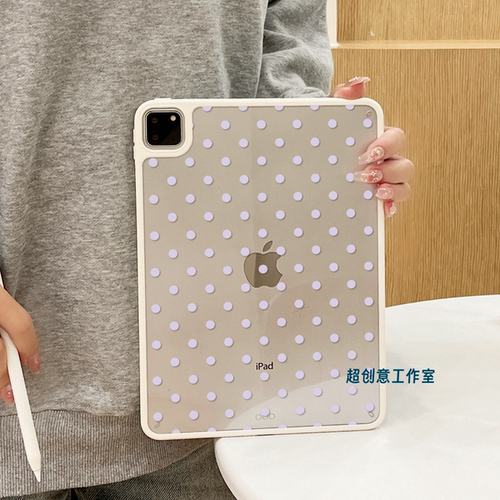 超创意适用无盖ipad11a16保护壳第10代简约波点9代10.2寸亚克力air5磁吸笔槽mini67平板pro11Air11硬壳5代9.7