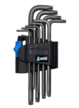 德国维拉Wera星型梅花六角扳手组套967L HF Torx 9件套带固持功能