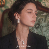 Antique Echo中古饰品vintage原创设计字母M轻奢高级感项链锁骨链