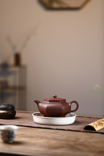 大彬六方-原矿底槽青-300CC-宜兴全手工紫砂茶壶-吴芳芳作品