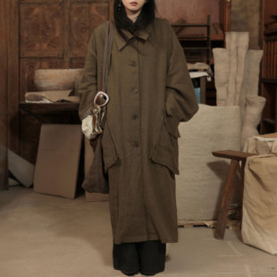 进口羊毛 工匠感老钱风高级感宽松外套InchLim v系知识分子风大衣