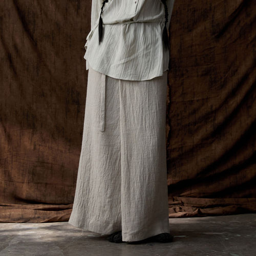 工匠感斜门襟开叉半裙