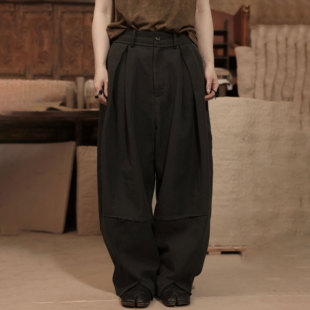 InchLim 显腿长 宽松休闲裤 工匠感开叉锥形长裤 2025秋冬 拼接口袋