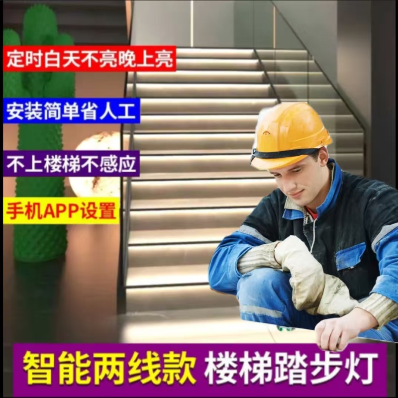 楼梯踏步感应灯自建房复式楼踏步台阶灯二合一控制器分控模块芯片