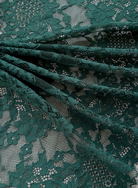 21cm宽深墨绿色弹力蕾丝花边柔软亲肤DIY领口袖口裙边满20元包邮