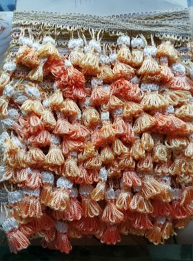 6.5cm黄色窗帘花边手工吊穗流苏头帘吊坠拼接沙发套满20元包邮