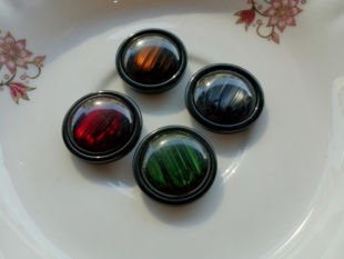 25～30mm深灰/枣红/墨绿/棕黄色猫眼纽扣外套风衣毛呢大衣扣子