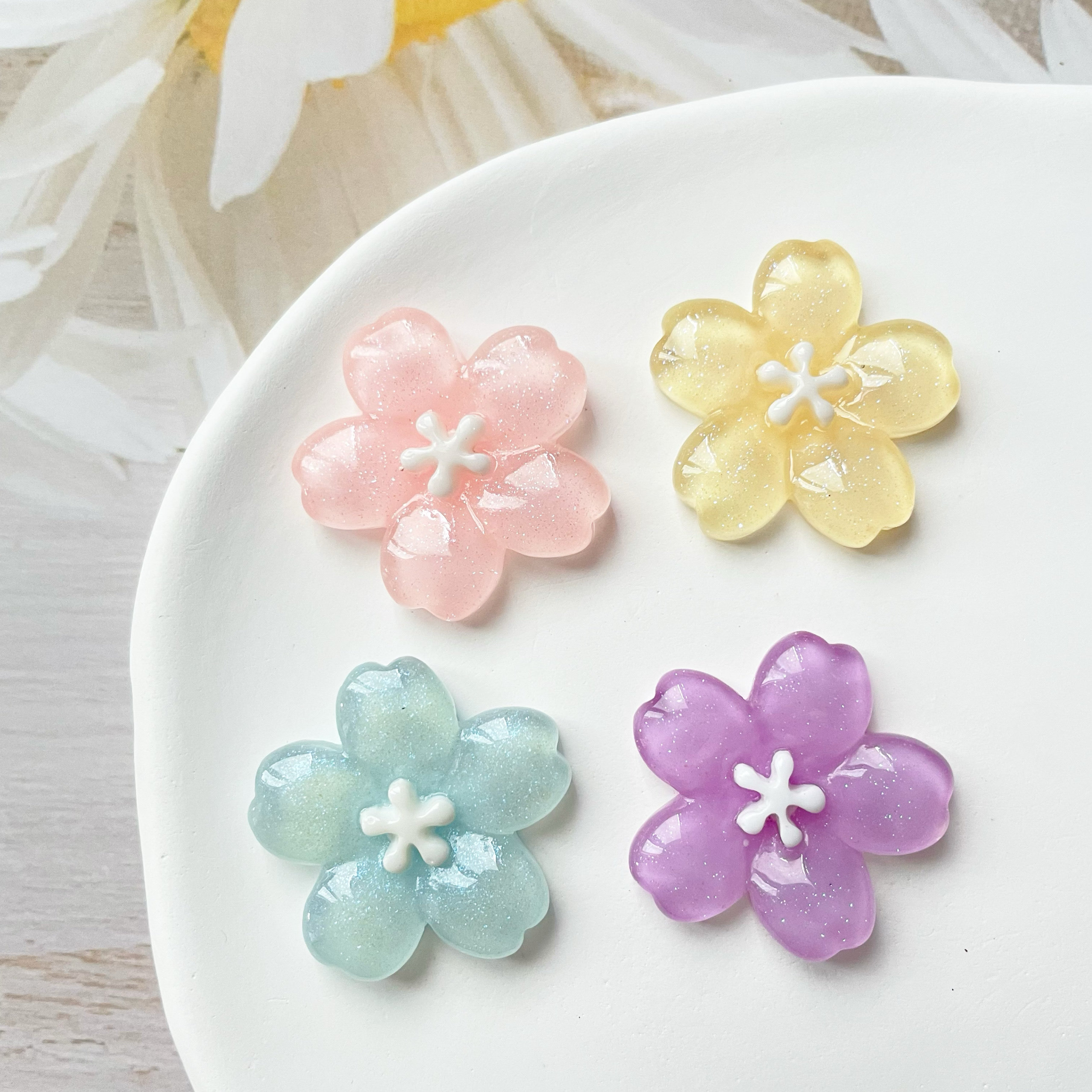 透色细闪小花花朵儿童树脂diy配件卡通饰品迷你手工发夹贴片,饰品/流行首饰/时尚饰品新,其他DIY饰品配件,淘宝优惠券,粉丝福利购,淘宝优惠卷