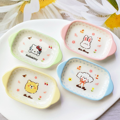 盘子托盘餐盘餐具立体食玩奶油胶玩具diy微缩迷你仿真树脂手工