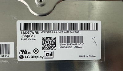 LM270WR5-SSG1 LG全新 4K面板27英寸液晶模组
