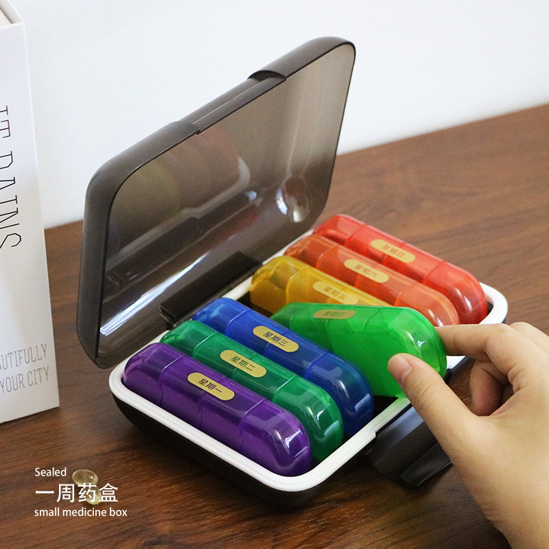 药盒早中晚一日三餐便携大容量药物药品分装一周七天星期密封药盒,收纳整理,药盒,淘宝优惠券,粉丝福利购,淘宝优惠卷