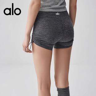 抽绳骑行裤 紧身高腰提臀速干瑜伽裤 健身短裤 Alo夏透气运动三分裤