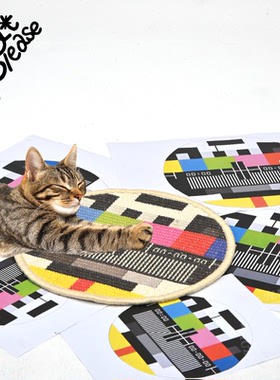 catplease电视机剑麻猫抓板不掉屑猫抓柱猫抓垫贴墙猫玩具防猫抓