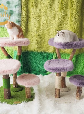Camily毛茸茸荒野丛林猫爬架猫窝猫树猫跳台玩具猫抓板猫抓柱架子