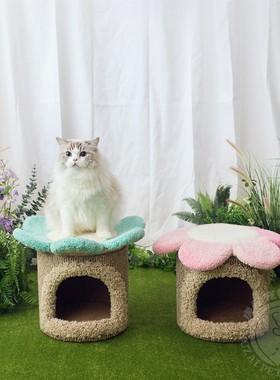 Camily花墩墩花朵猫窝猫屋猫爬架猫架子耐抓毛绒猫窝玩具宠物用品