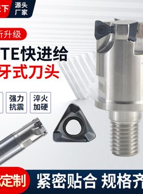 3PTE分体式螺纹头抗震刀杆锁牙式3PKT1004/0603刀片直角方肩刀头