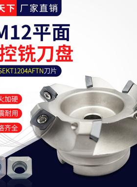 45度平面加硬铣刀盘KM50 63 80 100 125 160 200装SEHT1204刀片