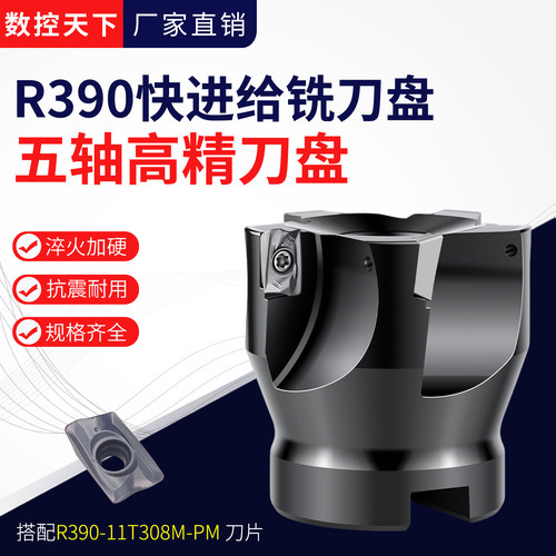 R390大切深方肩直角90度铣刀盘