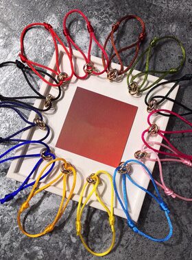 卡家手链红色手绳本命年纯银镀18k玫瑰金三环三圈红绳轻奢ins