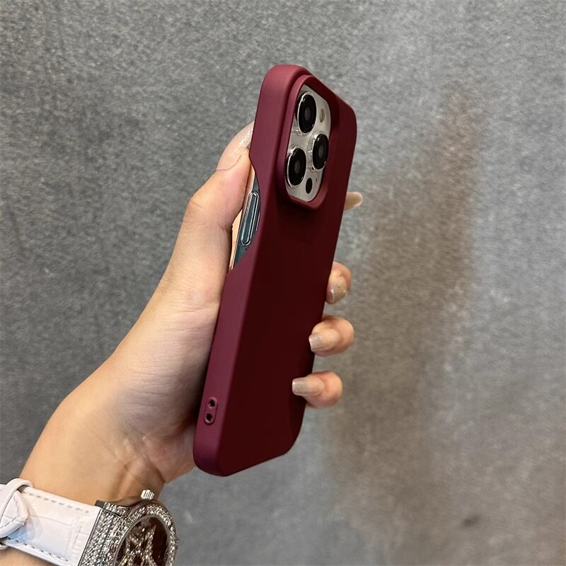ins网红梅子色酒红半包适