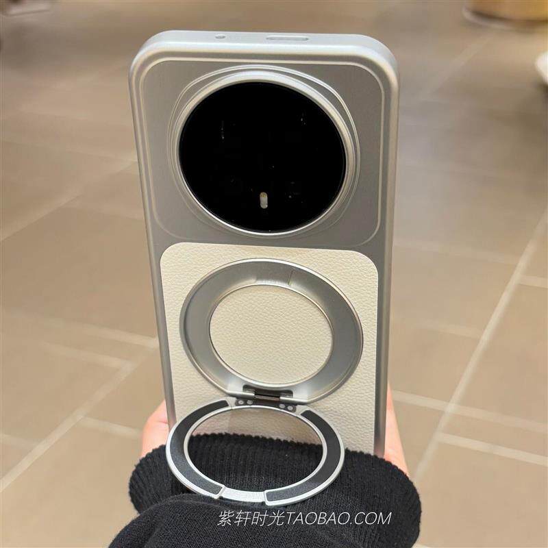 360度旋转支点壳素皮荔枝纹适用荣耀Magic8pro手机壳Air高级感500华为mate60/70pro带支架mate80白色硬壳防摔