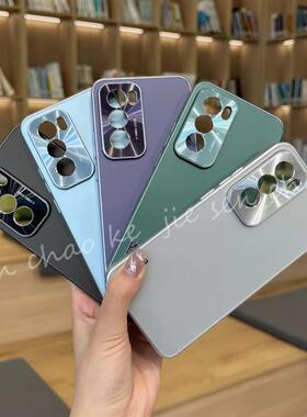 金属质感适用OPPOReno12/11手机壳14硬壳reno15简约9/8pro+全包CD