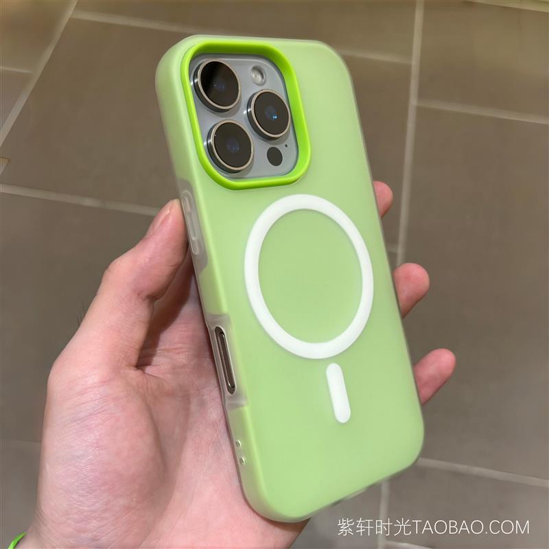 浅草绿色二合一适用OPPO Findx9/x8pro手机壳Findx8s+/X8Ultra磁吸充电X7U/X6不沾指纹Reno16/15pro全包防摔
