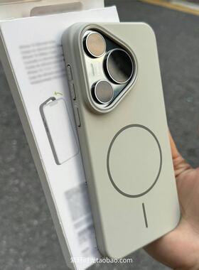 超薄磨砂细圈磁吸充电岩白色适用P60华为Pura70/80pro手机壳Mate70防摔nova14/13荣耀400/300硬壳GTpro防指纹