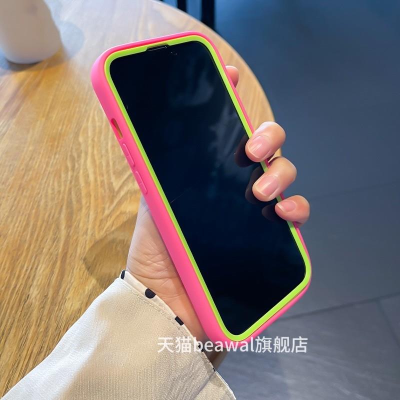 s玫红14适用苹果16plus/13/15手机壳12promax撞色11三合一x大孔xr