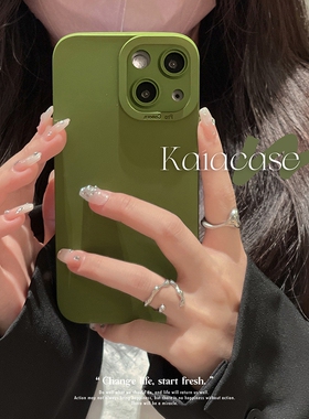 ins高级松林绿色适用华为P40手机壳mate30/40E简约P50磨砂pro防摔