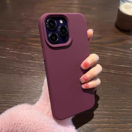 酒红梅子色液态硅胶适用OPPOFindx8s手机壳X7/X8Ultra软糯防滑Reno14pro耐脏reno13防摔12橡皮感软套