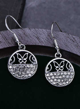 S990银针韩国高级感耳钉法式网红气质新款镶钻奢华百搭耳环防过敏