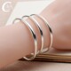 999纯银手镯子光圈推拉女99足银送礼大气简约精品不过敏简约光面